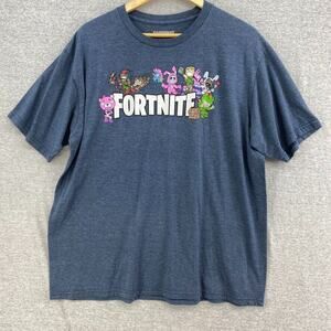 Fortnite Tshirt Mens Extra Large Blue Chibi Tee Short Sleeve Video Game